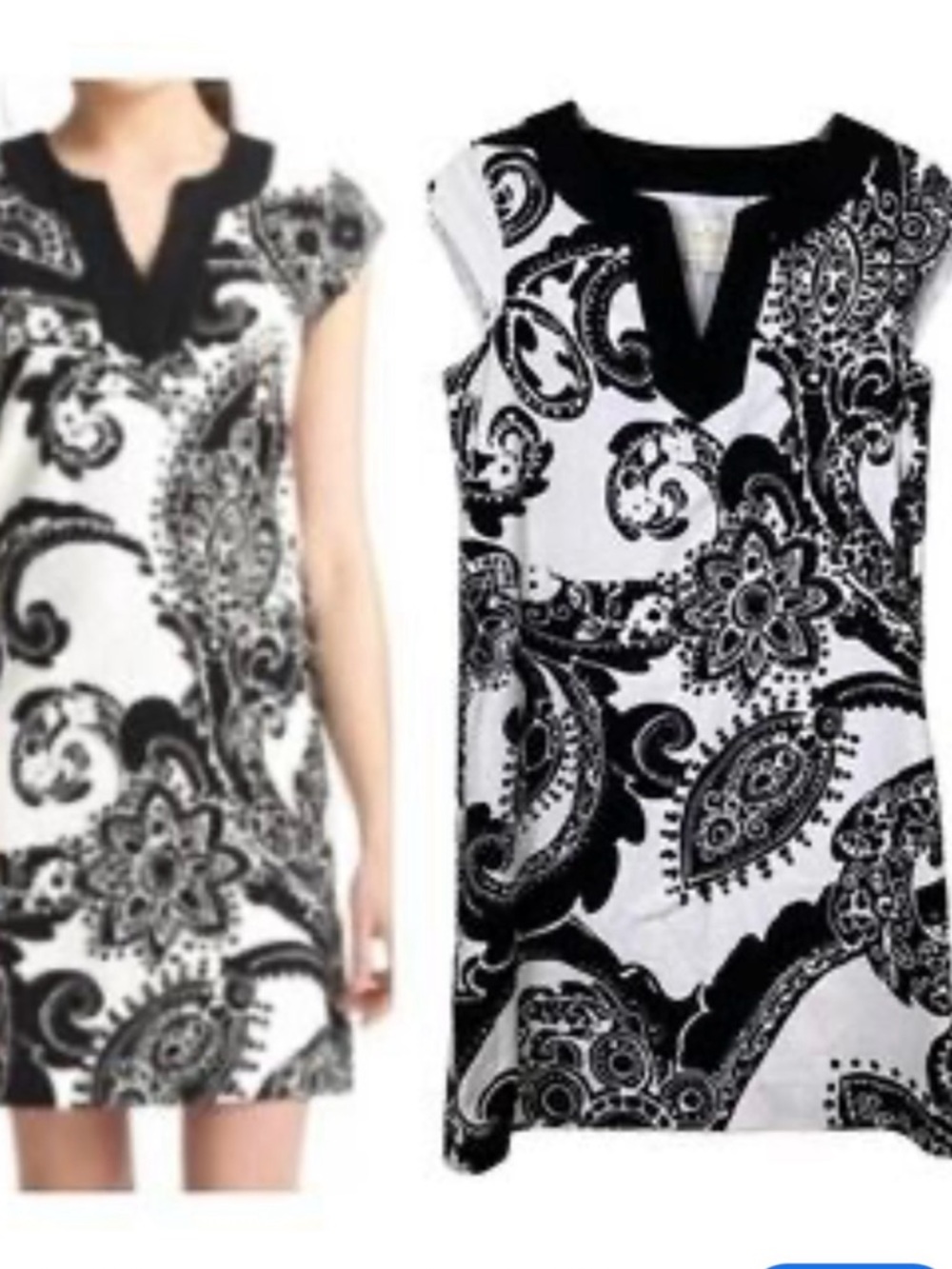 Kate Spade New York Heleen Black and White Paisley Shift Dress size 4